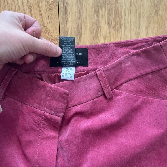 Moda International Y2K Christie Fit Retro Pink 100% Leather Flare Leg Pants 6 - Picture 5 of 9